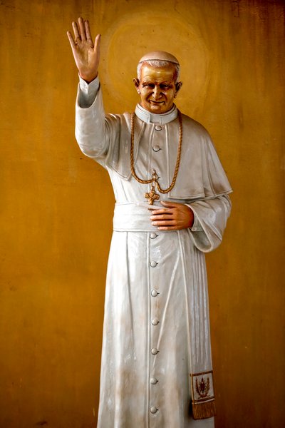 Pope John Paul II Statue in Cristo Risorto de Hedzranawoe Catholic Parish Church, Lomé, Togo by Unknown